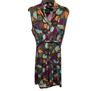 Attention Floral Sleeveless V-Neck Maxi Dress Size L Polyester/Spandex Stretchy